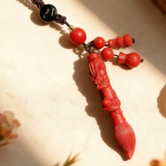 H175 Red Stone Pen Pendant Necklace